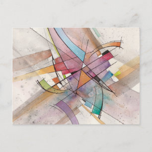 Carte Postale CANT ATA dans PASTEL MAJOR Aquarelle d'art Abstrai