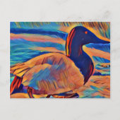 Carte postale Canvasback Duck Art Abstrait (Devant)