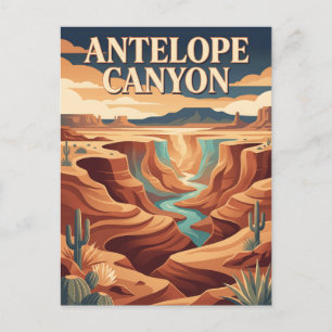 Carte Postale Canyon Antelope Arizona Désert Affiche Vintage
