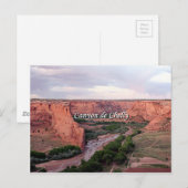 Carte Postale Canyon de Chelly, Arizona, au coucher du soleil (Devant / Derrière)