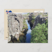 Carte Postale Canyon de Flosagja à Thingvellir, Islande (Devant / Derrière)