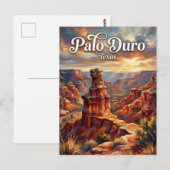 Carte Postale Canyon de Palo Duro Texas (Devant / Derrière)