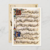 Carte Postale Canzoniere pour trois et quatre voix (Devant / Derrière)