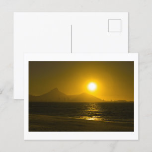 Carte Postale Cap Table Mountain Ocean Sunset