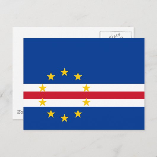 Carte Postale Cap-Vert Drapeau CV (Devant / Derrière)