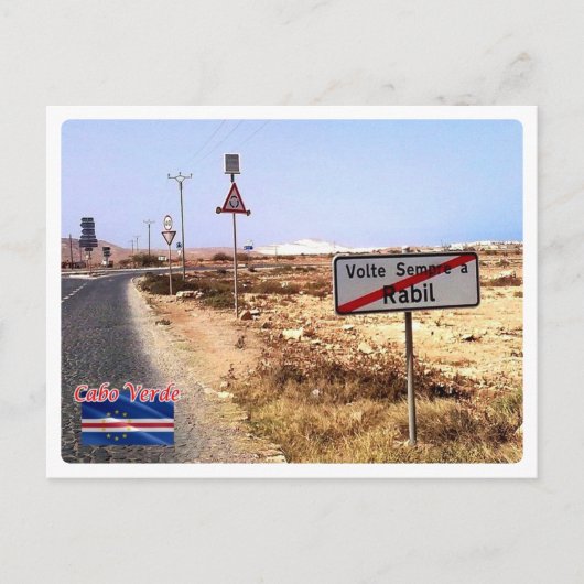 Carte Postale Cap-Vert - Rabil - Plaque toponymique - (Devant)