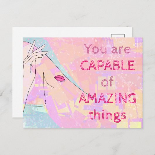 Carte Postale Capable de choses Extraordinaires Motivation Art A (Devant / Derrière)