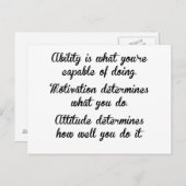 Carte Postale Capacité Motivation Attitude (Devant / Derrière)