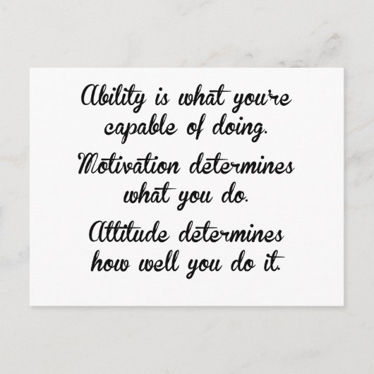 Carte Postale Capacité Motivation Attitude (Devant)