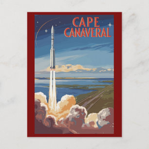 Carte Postale Cape Canaveral Floride Art de voyage pictural Rétr