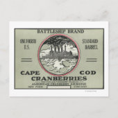 Carte Postale Cape Cod Battleship Marque Cranberry Étiquette (Devant)