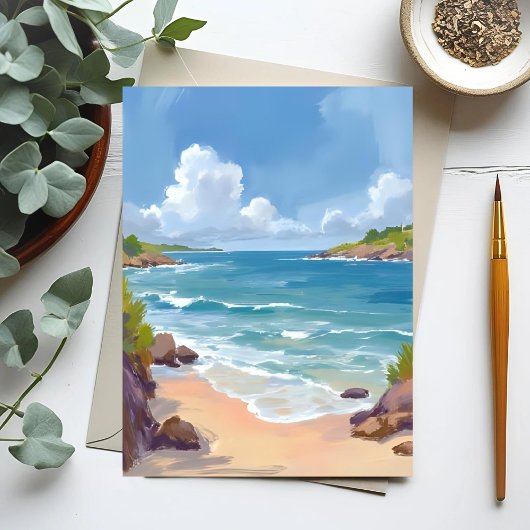 Carte Postale Cape Cod Beach Bay Ocean Painting