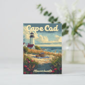 Carte Postale Cape Cod Beach, Massachusetts Vintage (Debout devant)