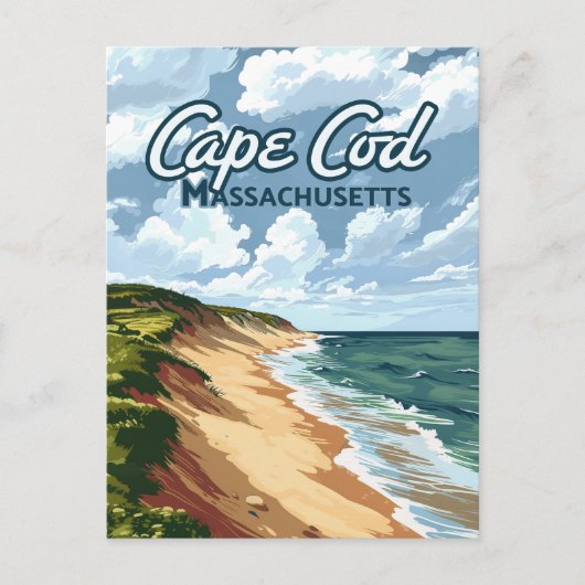 Carte Postale Cape Cod Beach Mer Massachusetts Bleu (Devant)