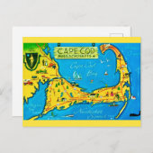 Carte Postale Cape Cod coloré (Devant / Derrière)