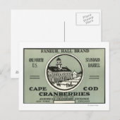 Carte Postale Cape Cod Faneuil Hall Marque Étiquette Cranberry (Devant / Derrière)