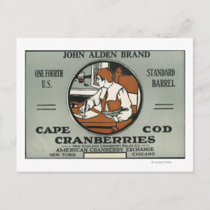 Carte Postale Cape Cod John Alden Marque Cranberry Étiquette