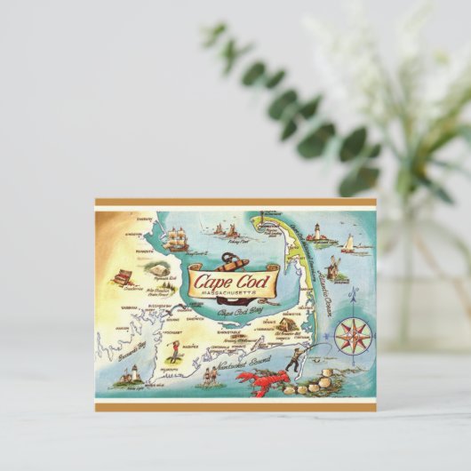 Carte Postale Cape Cod MA Retro Postcard (Debout devant)