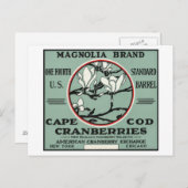 Carte Postale Cape Cod Magnolia Brand Cranberry Étiquette (Devant / Derrière)