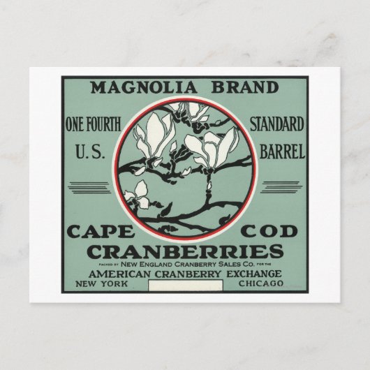 Carte Postale Cape Cod Magnolia Brand Cranberry Étiquette (Devant)