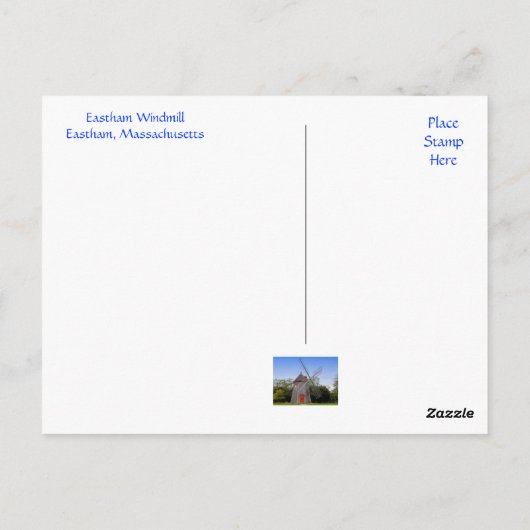 Carte Postale Cape Cod Mass Eastham Wmill Post Card (Dos)