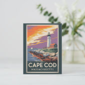 Carte Postale Cape Cod Massachusetts Illustration Art de Voyage (Debout devant)