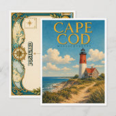 Carte Postale Cape Cod Massachusetts Nauset Light GeoSaga (Devant / Derrière)