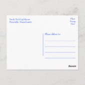 Carte Postale Cape Cod, Massachusetts - Phare de Cou Sandy (Dos)