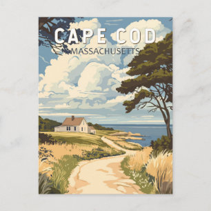 Carte Postale Cape Cod Massachusetts Voyage Art Vintage