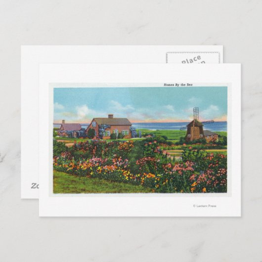 Carte Postale Cape Cod, MassachusettsVue des maisons par (Devant / Derrière)
