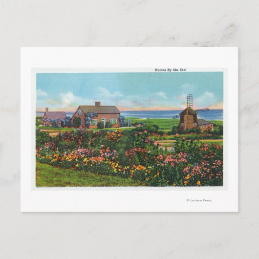 Carte Postale Cape Cod, MassachusettsVue des maisons par (Devant)