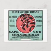 Carte Postale Cape Cod Mistletoe Marque Cranberry Étiquette (Devant)
