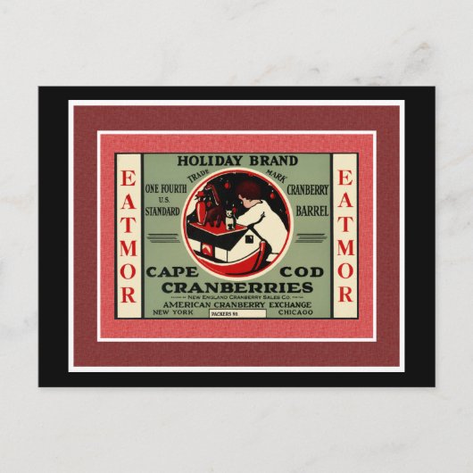 Carte Postale Cape Cod Père Noël Cranberry (Devant)