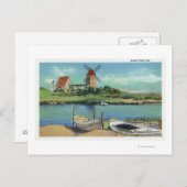 Carte Postale Cape Cod pittoresque, vue sur le moulin à vent et (Devant / Derrière)