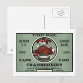 Carte Postale Cape Cod Turquie marque Cranberry Étiquette (Devant / Derrière)