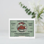 Carte Postale Cape Cod Turquie marque Cranberry Étiquette (Debout devant)