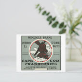 Carte Postale Cape Cod Windmill Marque Cranberry Étiquette (Debout devant)