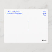 Carte Postale Cape Cod Wood End Lighthouse Provincetown MA (Dos)