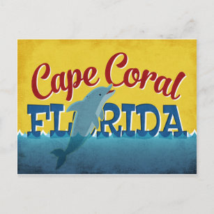 Carte Postale Cape Coral Florida Dolphin Retro Vintage voyage