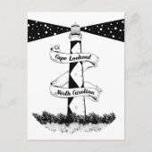 Carte Postale Cape Lookout Lighthouse noir et blanc (Devant)