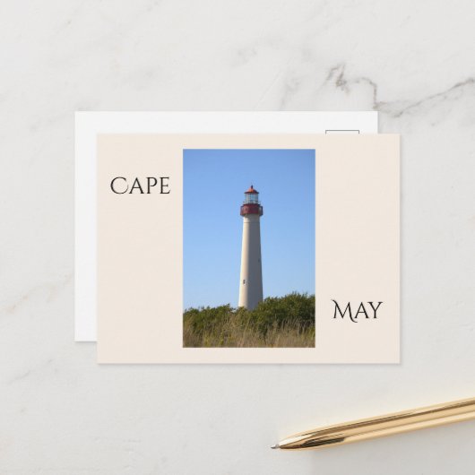 Carte Postale Cape May Lighthouse Postcard (Devant/Arrière en situation)