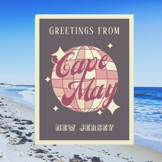 Carte Postale Cape May New Jersey disco Retro violet Postcard