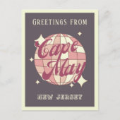 Carte Postale Cape May New Jersey disco Retro violet Postcard (Devant)