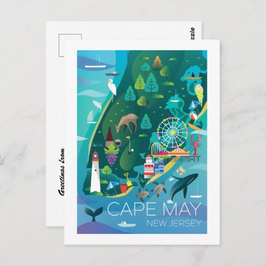 Carte Postale Cape May, New Jersey Postcard (Devant / Derrière)