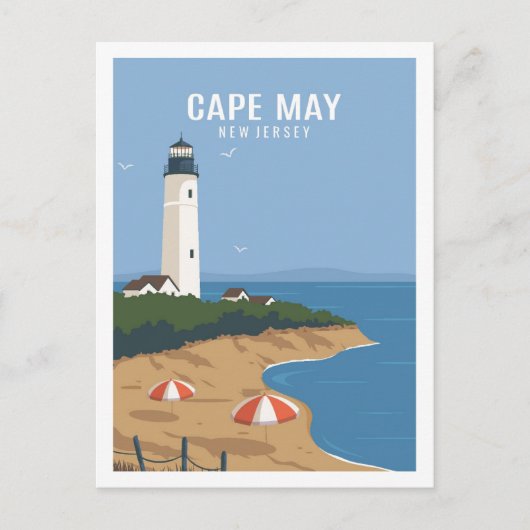 Carte Postale Cape May New Jersey USA Travel Place Illustration (Devant)