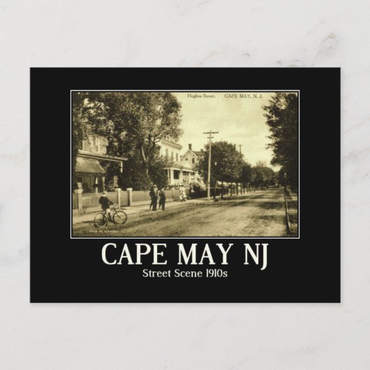 Carte Postale Cape May NJ Hughes St, 1910 (Devant)
