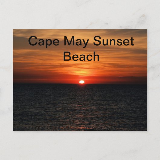 Carte Postale Cape May NJ Sunset Beach (Devant)
