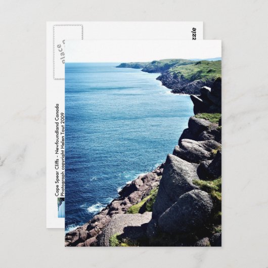 Carte Postale Cape Spear Cliffs (Devant / Derrière)