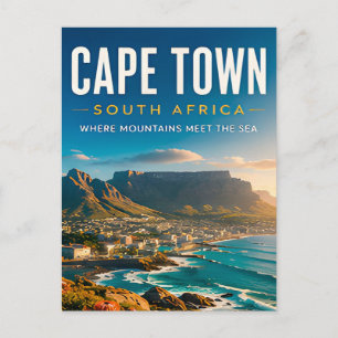 Carte Postale 🏔️ Cape Town Afrique du Sud Décoration Côtière de