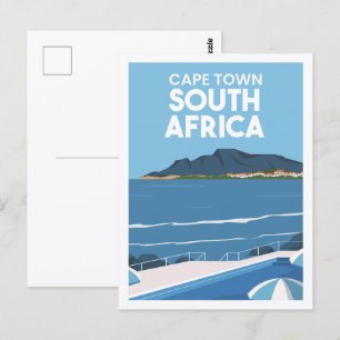 Carte Postale Cape Town Afrique du Sud Illustration des lieux de